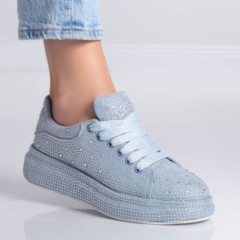 Sneakers dama Gri din Piele Ecologica intoarsa Zena