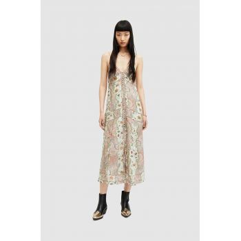 AllSaints rochie Dahlia Cascade midi, drept