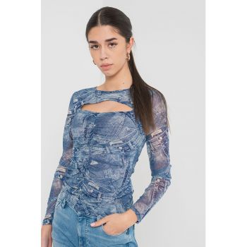 Bluza cu aspect de denim