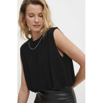 Answear Lab bluza femei, culoarea negru, cu imprimeu