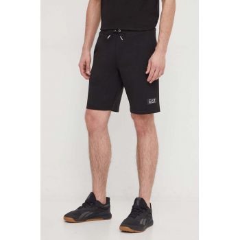 EA7 Emporio Armani pantaloni scurti barbati, culoarea negru