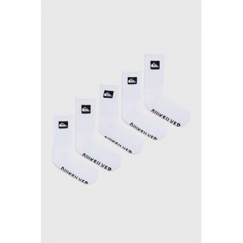 Quiksilver sosete 5-pack barbati, culoarea alb ieftine