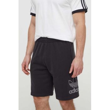 adidas Originals pantaloni scurți din bumbac Adicolor Outline Trefoil culoarea negru, IU2370