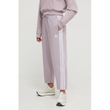 adidas pantaloni de trening culoarea violet, cu imprimeu IR5387