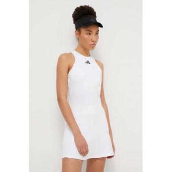 adidas Performance rochie sport culoarea alb, mini, drept IS7233