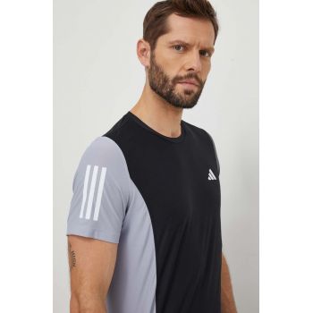 adidas Performance tricou de alergare Own the Run culoarea negru, cu model IQ3816