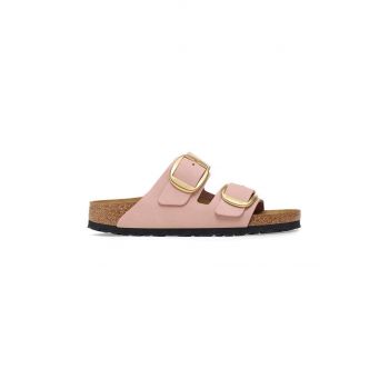 Birkenstock papuci din nubuc Arizona Big Buckle culoarea roz, 1026583