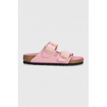 Birkenstock slapi de piele Arizona BB femei, culoarea roz, 1026485