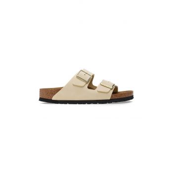 Birkenstock slapi de piele Arizona femei, culoarea bej, 1026711