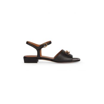 Geox sandale de piele D NEW ERAKLIA 15 femei, culoarea negru, D4580B 00046 C9999