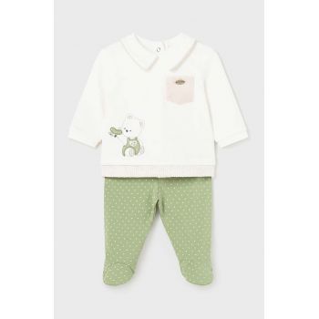 Mayoral Newborn set cu o notă de in pentru bebeluși culoarea verde