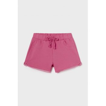 Mayoral pantaloni scurti bebe culoarea roz, neted