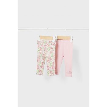 Mayoral Newborn leggins bebe 2-pack culoarea roz, modelator