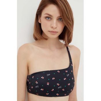 Tommy Jeans sutien de baie culoarea negru, cupa usor rigidizata