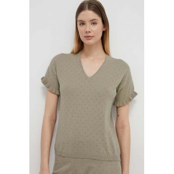 United Colors of Benetton tricou lounge culoarea verde ieftin