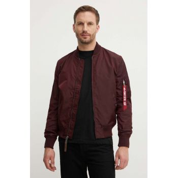 Alpha Industries geacă bomber bărbați, culoarea bordo, de tranziție