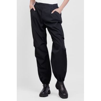 Pantaloni negri smart-casual cu elastic, nesifonabili