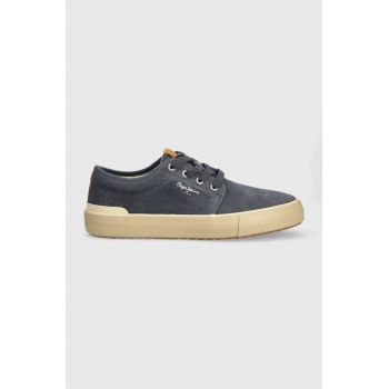 Pepe Jeans sneakers din piele intoarsă PMS31037 culoarea albastru marin, BEN URBAN M