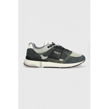 Pepe Jeans sneakers PMS60014 culoarea verde, LONDON PRO MESH