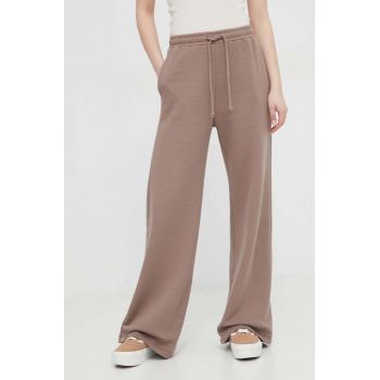 Abercrombie & Fitch pantaloni de lounge culoarea maro, neted