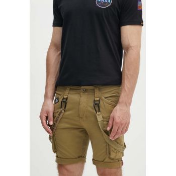 Alpha Industries pantaloni scurți bărbați, culoarea verde