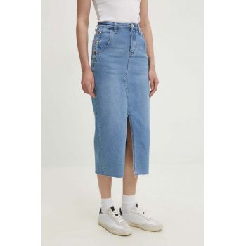 Answear Lab fusta jeans midi, drept