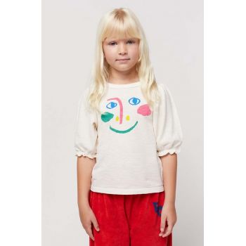 Bobo Choses longsleeve din bumbac pentru copii culoarea alb