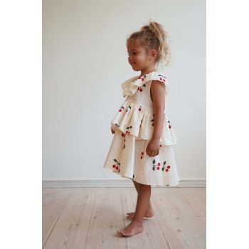 Konges Sløjd rochie din bumbac pentru copii culoarea rosu, mini, evazati