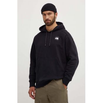 The North Face hanorac de bumbac U The 489 Hoodie bărbați, culoarea negru, cu glugă, cu imprimeu, NF0A87D7JK31