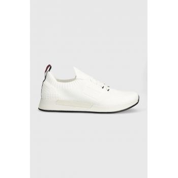 Tommy Jeans sneakers TJM ELEVATED RUNNER KNITTED culoarea alb, EM0EM01382