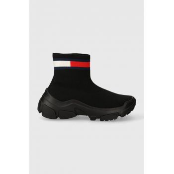 Tommy Jeans sneakers TJW SOCK BOOT culoarea negru, EN0EN02446