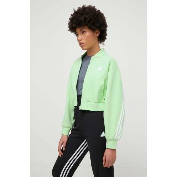 adidas bluză femei, culoarea verde, cu imprimeu IS3651