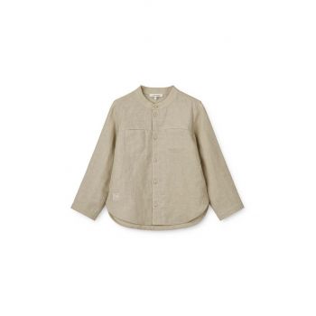 Liewood cămașă din amestec de in pentru copii Flynn Linen Shirt culoarea bej