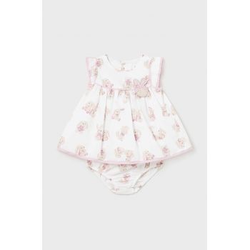 Mayoral Newborn rochie din bumbac pentru bebeluși culoarea roz, mini, evazati