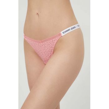 Tommy Jeans tanga culoarea roz UW0UW05160