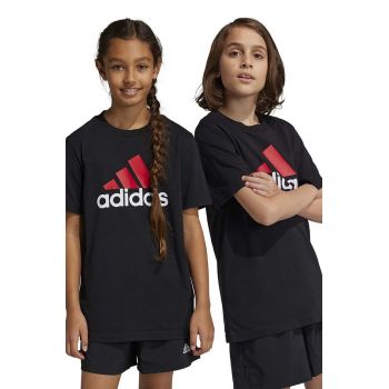 Adidas tricou de bumbac pentru copii U BL 2 TEE culoarea negru, cu imprimeu