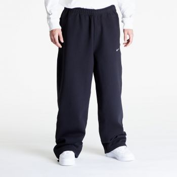 Nike Solo Swoosh Men's Open-Hem Brushed-Back Fleece Pants Black/ White ieftin