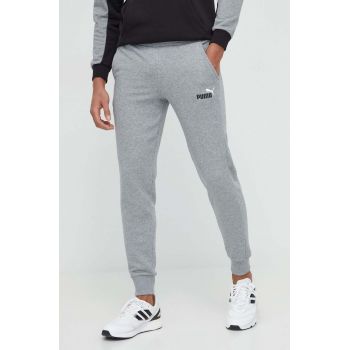 Puma pantaloni bărbați, culoarea gri, uni 586768