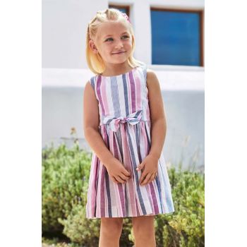 Mayoral rochie cu amestec de in pentru copii culoarea violet, mini, evazati