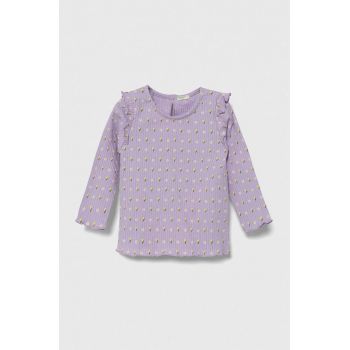 United Colors of Benetton longsleeve bebelusi culoarea violet