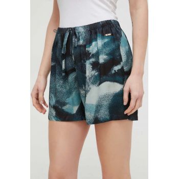 BOSS pantaloni scurți de pijama femei, culoarea verde, satin 50511151