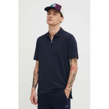 HUGO tricou polo bărbați, culoarea bleumarin, uni 50496003 ieftin