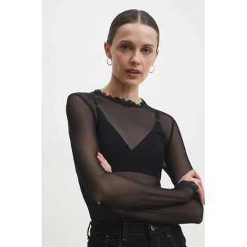 Answear Lab bluza femei, culoarea negru, neted