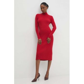 Answear Lab rochie culoarea rosu, midi, mulata