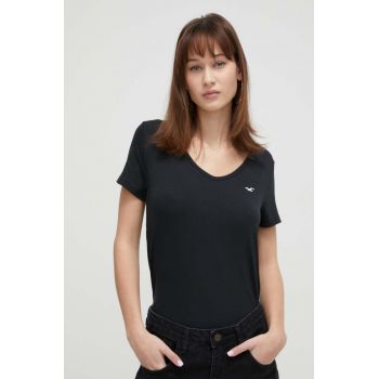 Hollister Co. tricou femei, culoarea negru