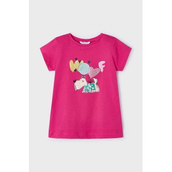 Mayoral tricou de bumbac pentru copii culoarea roz