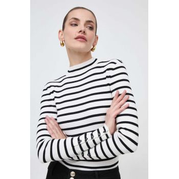 Morgan pulover femei, culoarea alb, light, cu turtleneck