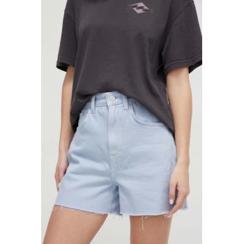 Tommy Jeans pantaloni scurți femei, uni, high waist DW0DW17779