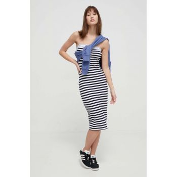 Tommy Jeans rochie culoarea bleumarin, mini, mulată DW0DW17922