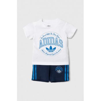 adidas Originals set de bumbac pentru bebelusi culoarea albastru marin ieftin